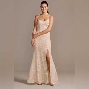 David's Bridal Lace Mermaid Gown Maxi Dress Size 6